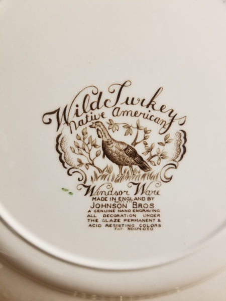 Wild Turkeys Native American Dinner Plate By Johnson Brothers