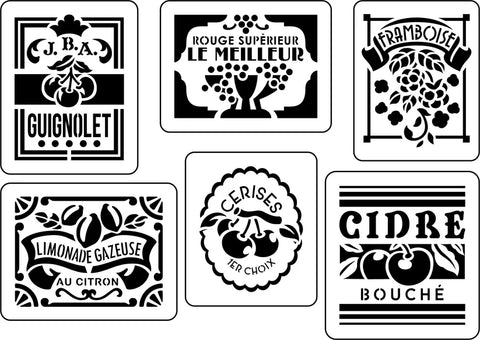 French Fruit Labels 1 | JRV Stencil