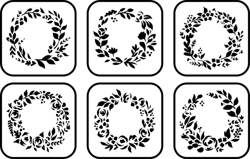 Floral Wreath Mini 6 Pack | JRV Stencils