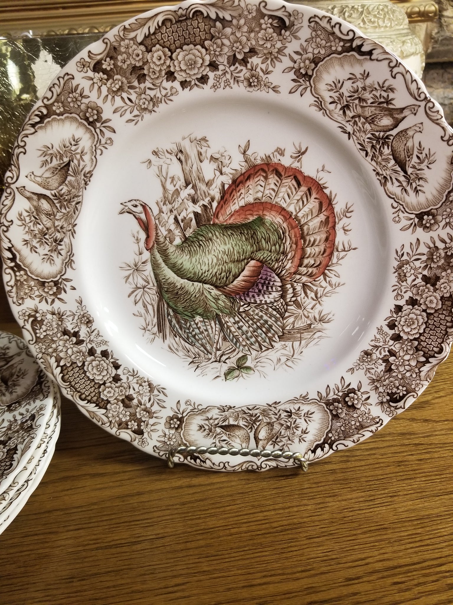 Wild Turkeys Native American Dinner Plate By Johnson Brothers